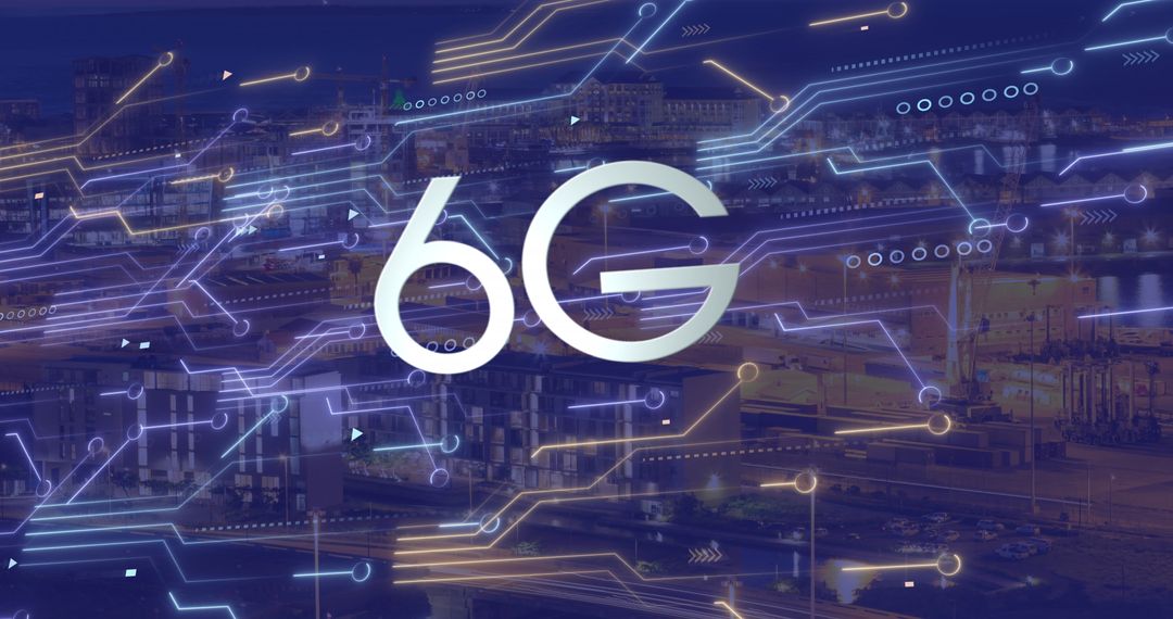 6G Technology Futuristic Concept with Digital Connections