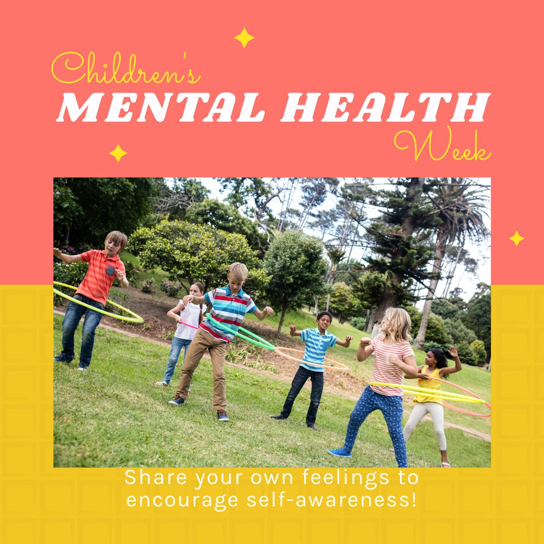 Energetic Children Exercising During Mental Health Week