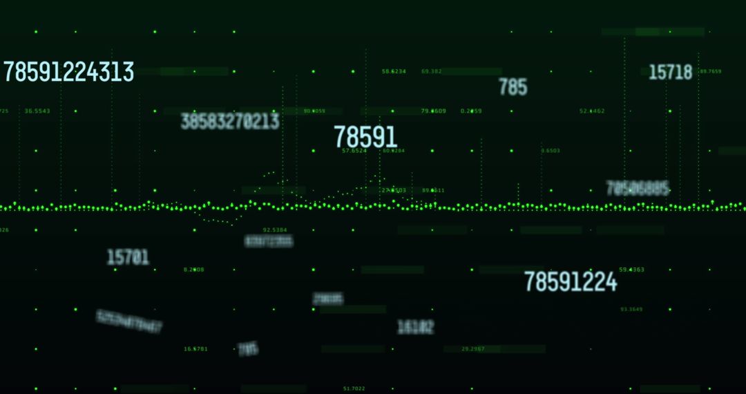Futuristic Data Stream with Floating Digital Numbers
