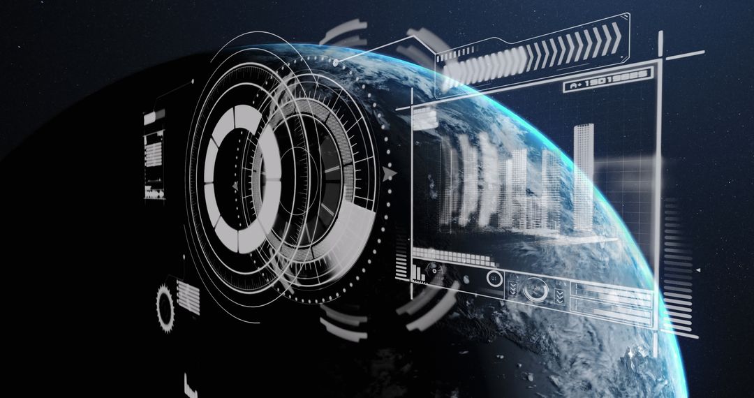 Digital Interface Concept Over Earth's Horizon