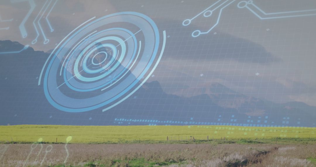 Digital Integration in Modern Agriculture with Futuristic Display