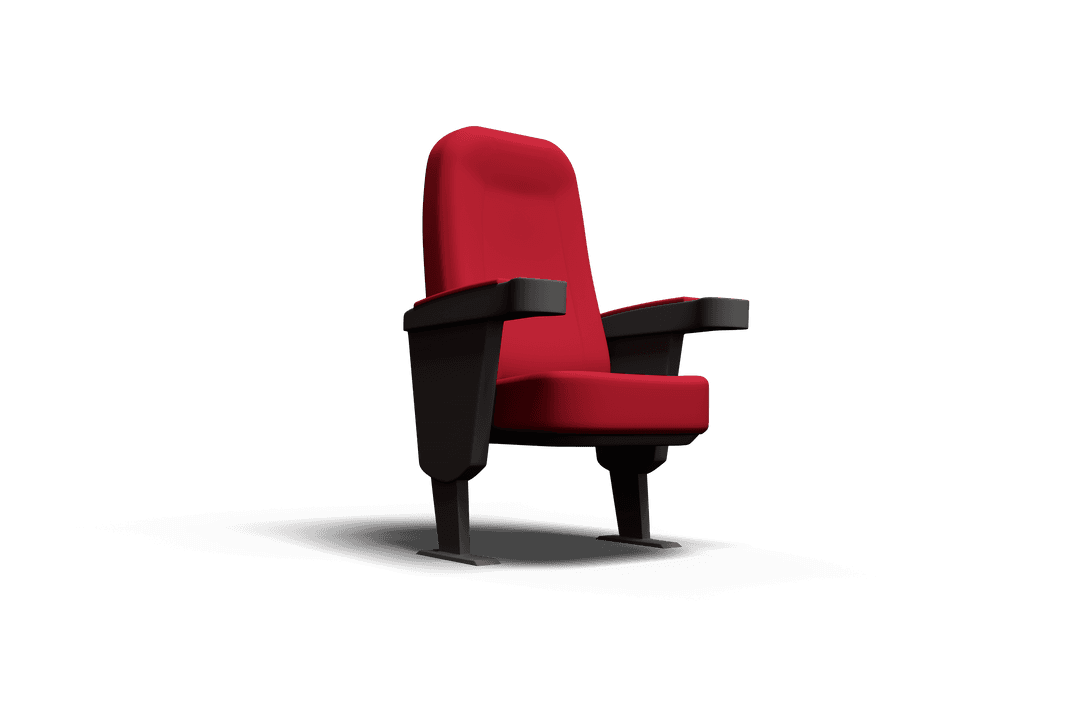 Isolated Red Cinema Seat on Transparent Background for Entertainment Designs