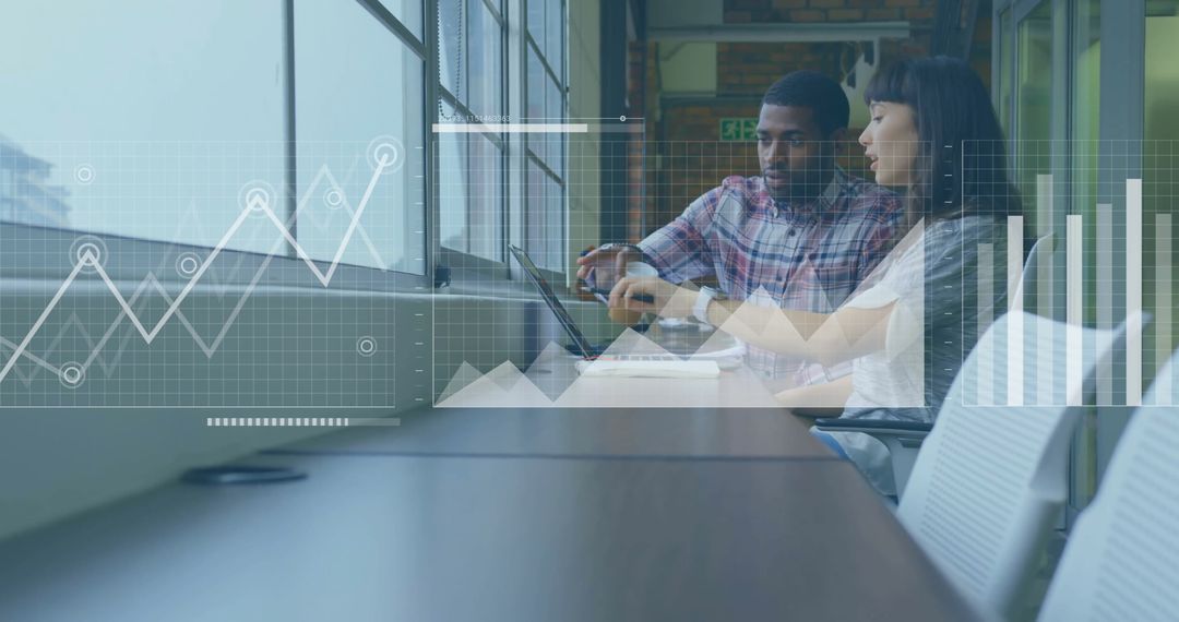 Diverse Colleagues Collaborating on Data Analysis Project