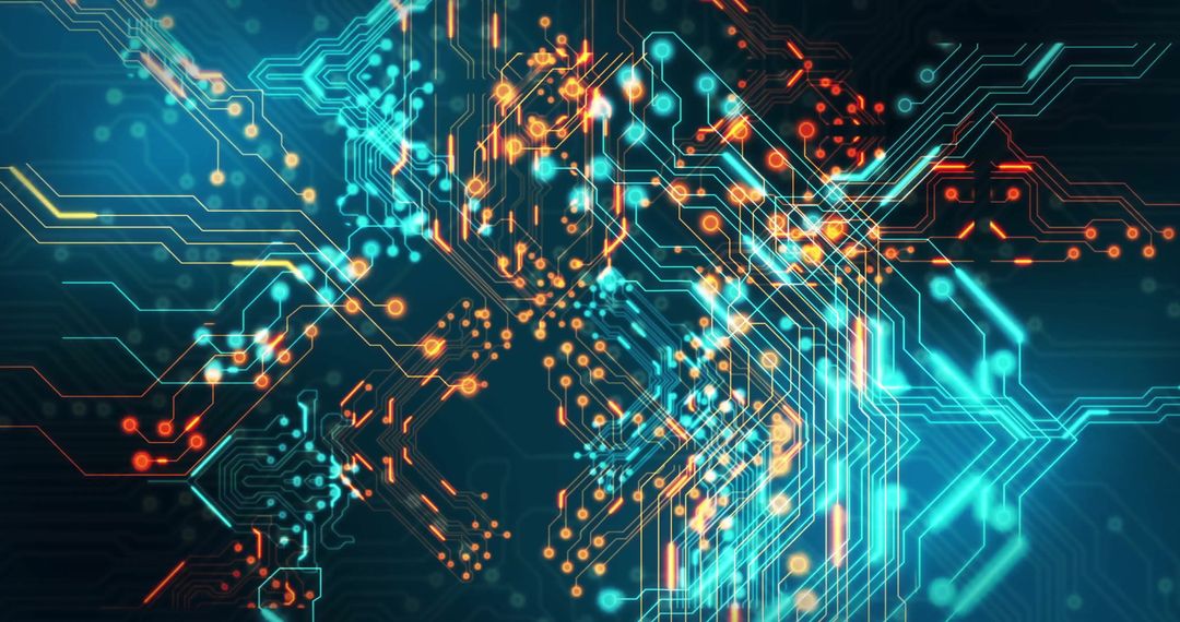 Abstract digital network connections in dynamic pattern