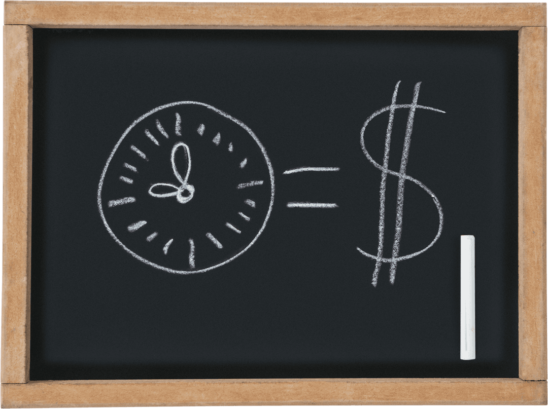 Chalkboard Drawing Time Equals Money On Transparent Background