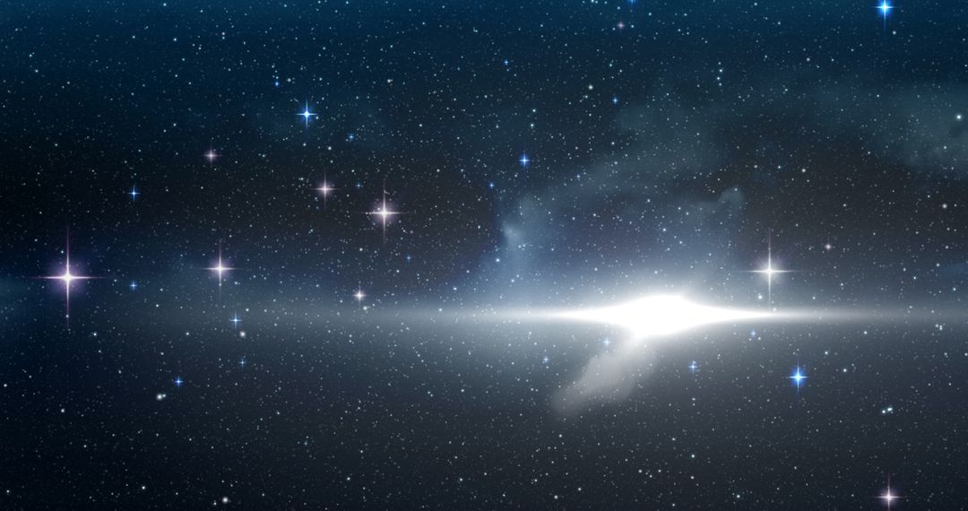 Starlit Sky with Bright Mystery In Luminescent Galaxy