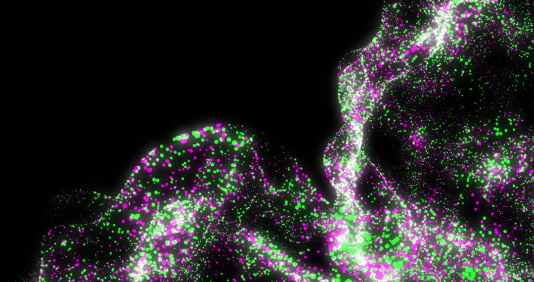 Abstract Digital Data Stream with Vibrant Lights on Black