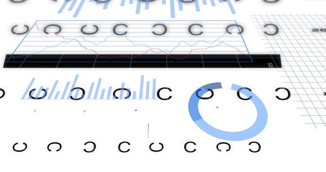 Abstract Financial Data Analysis with Eye Chart Elements