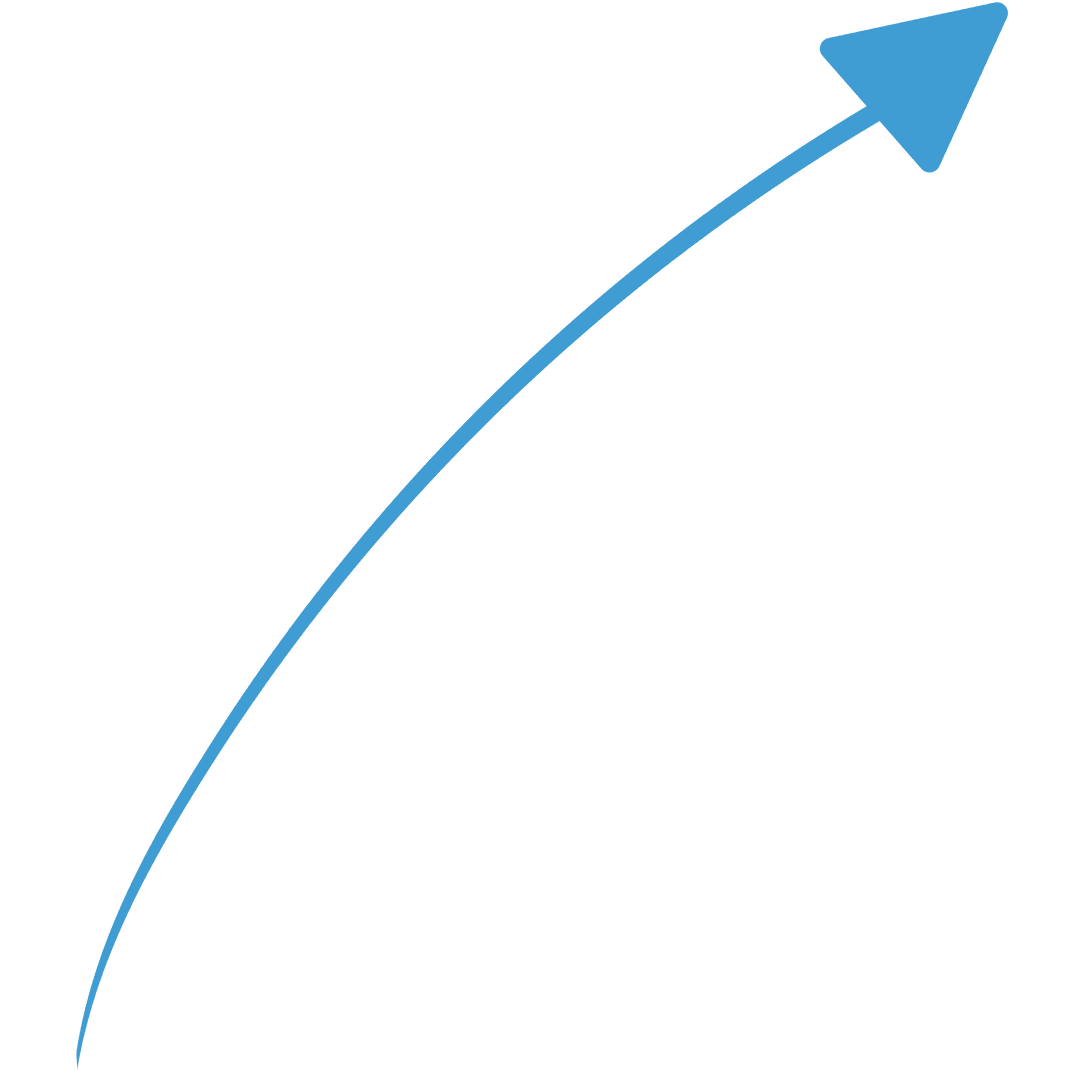 Blue Arrow on Transparent Background Symbolizing Growth
