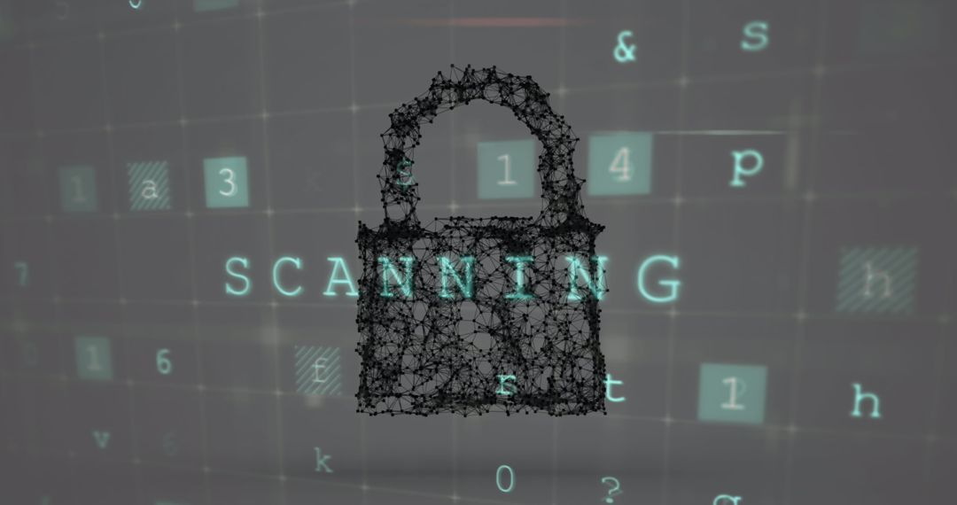 Digital Padlock Over Cybersecurity Background with Code Visuals