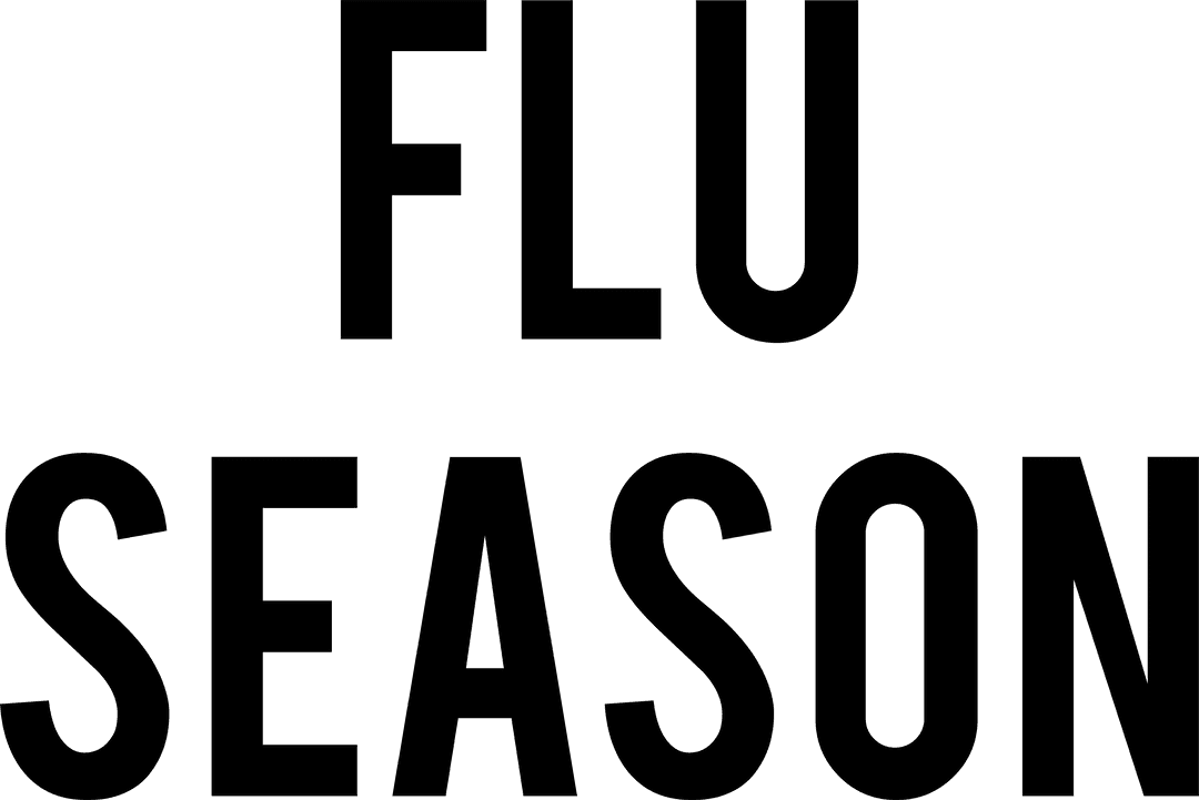 Flu Season Text on Transparent Background for Health Designs