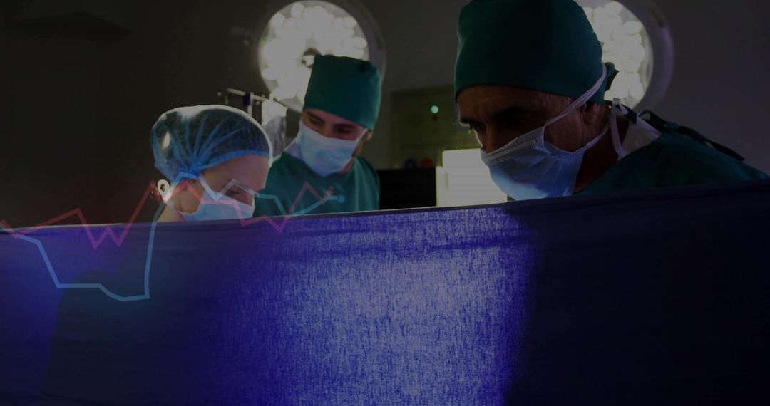 Focused Surgical Team Performing Procedure in Modern Operating Room