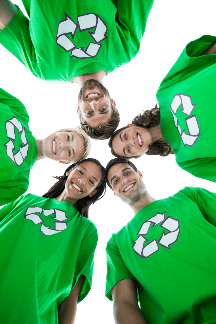 Happy Group of Eco Volunteers in Transparent Background