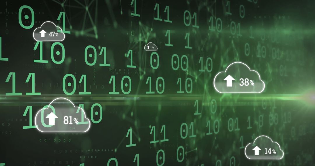 Cloud Computing with Upload Concepts over Binary Code on Green - Free Images, Stock Photos and Pictures on Pikwizard.com