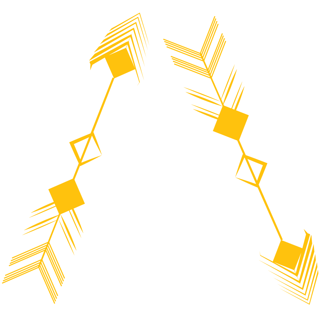 Yellow Arrows on Transparent Background for Direction Concept