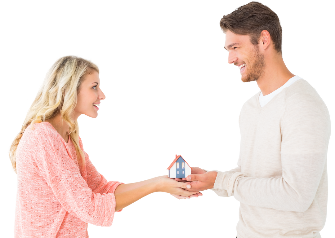 Attractive Young Couple Holding Transparent Miniature House Model - Download Free Stock Images Pikwizard.com