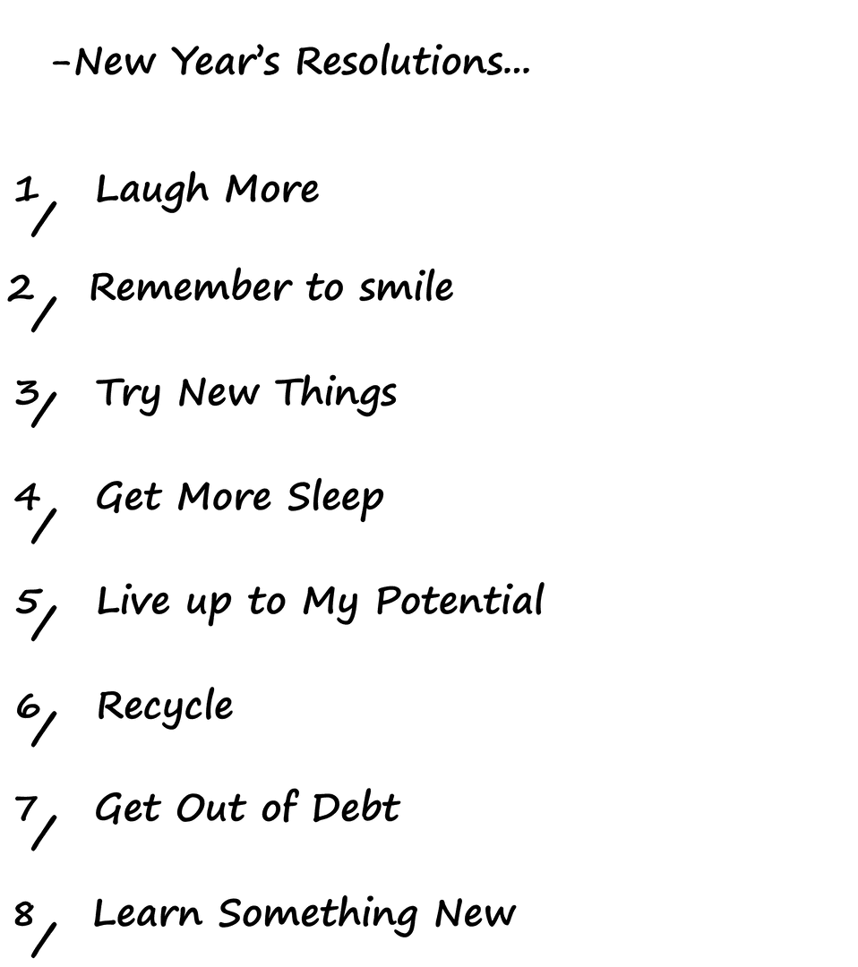 New Year's Resolutions on Transparent Background Sunflower Pattern