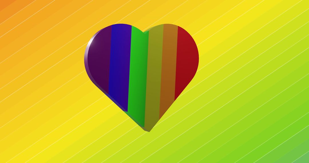 Rainbow Heart Symbol on Vivid Gradient Background
