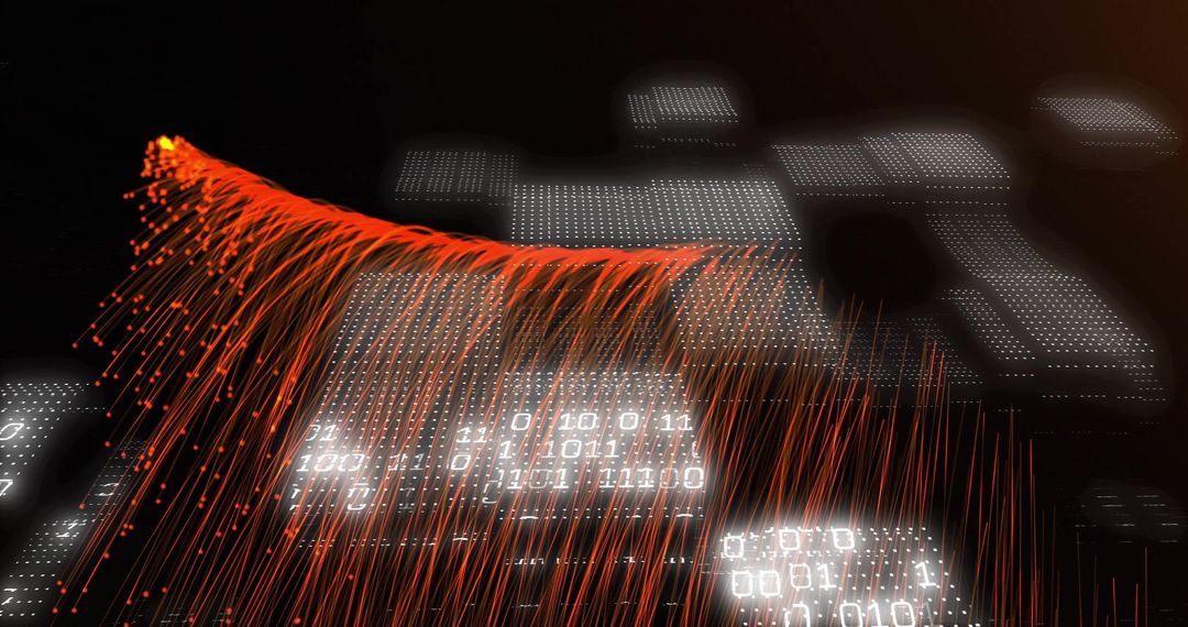 Flowing Data Streams and Digital Binary Code Matrix - Free Images, Stock Photos and Pictures on Pikwizard.com