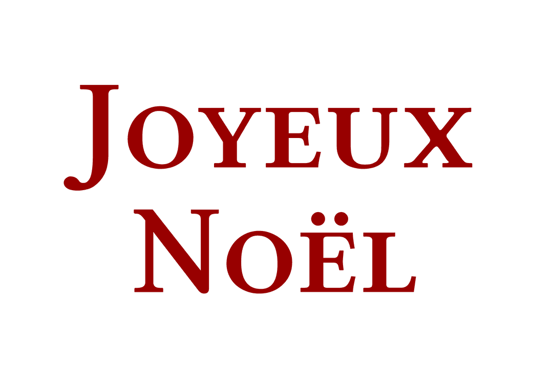 Christmas Joyeux Noël Text on Transparent Background