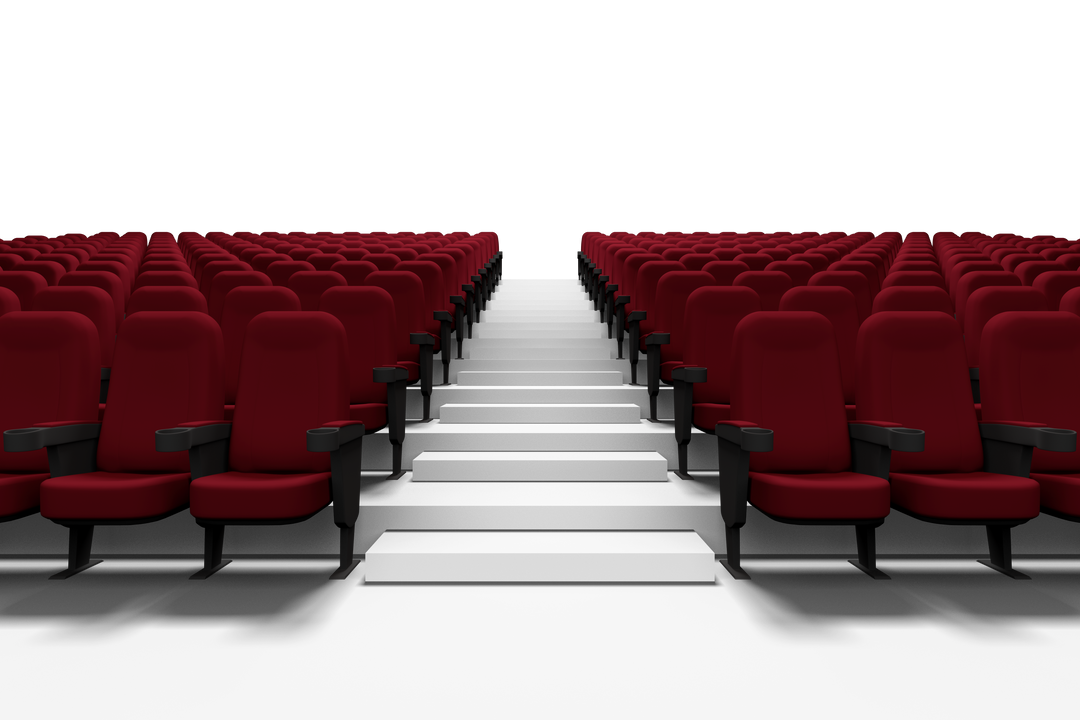 Transparent Graphic of Theater Chairs with Red Seats and Armrests - Download Free Stock Images Pikwizard.com