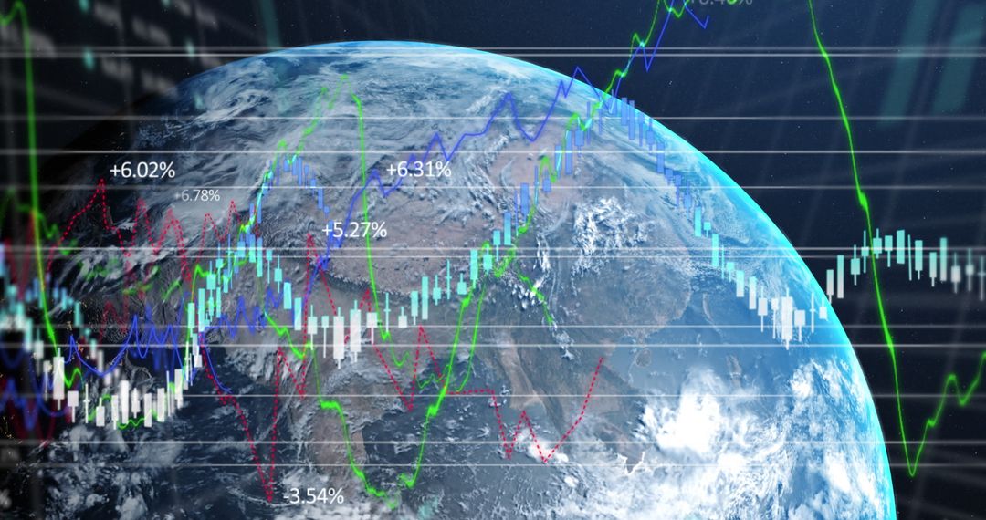 Global Finance and Growth Depicted Around Earth