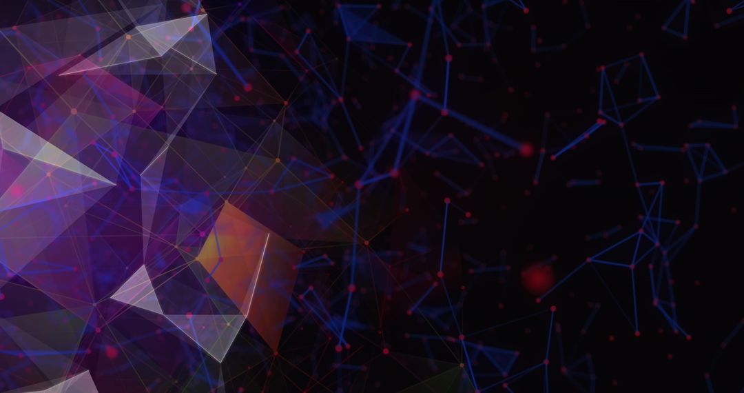 Dynamic Network of Connections on Black Background