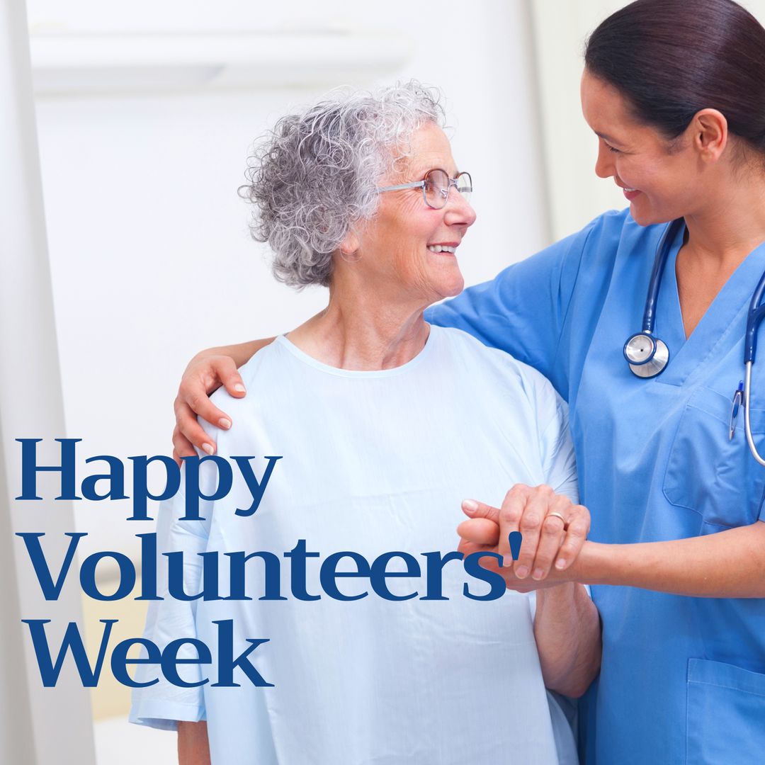 Celebrating Volunteers' Week with Caring Nurse and Senior Patient