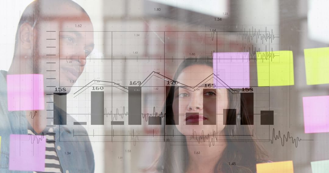 Financial Review with Diverse Business Professionals and Data Visualizations