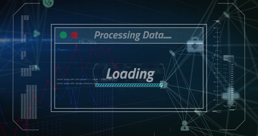 Advanced Data Processing Interface with Networking Graphics - Free Images, Stock Photos and Pictures on Pikwizard.com