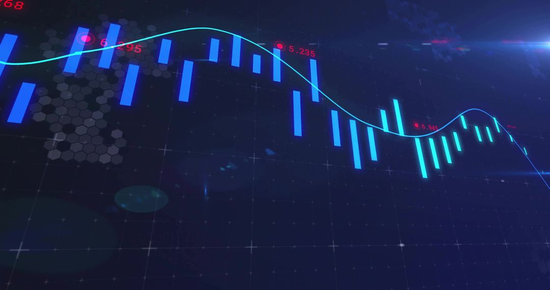 Futuristic Market Analytics with Neon Trend Lines