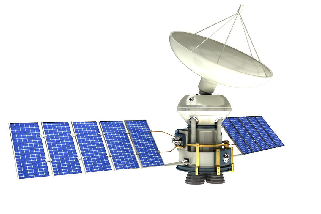 Transparent 3D Solar Power Satellite Vector with Solar Panels - Download Free Stock Images Pikwizard.com