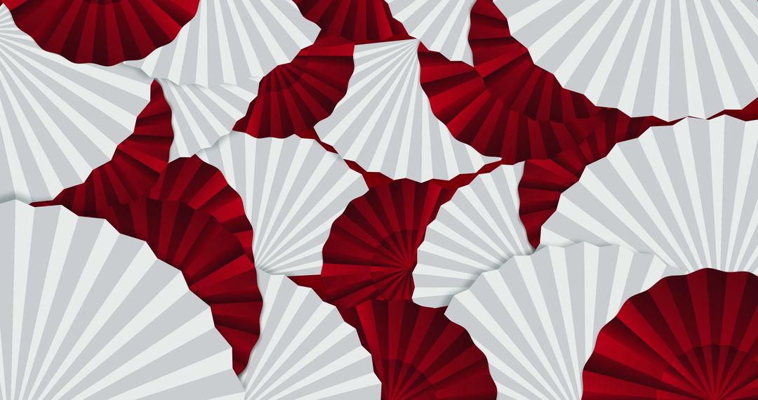 Chinese New Year Fan Pattern on Red Background for Festive Celebrations - Free Images, Stock Photos and Pictures on Pikwizard.com