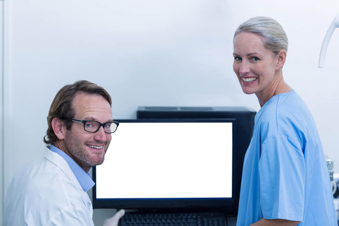 Transparent Smiling Dental Professionals Discussing Xray Results in Dental Clinic - Download Free Stock Images Pikwizard.com