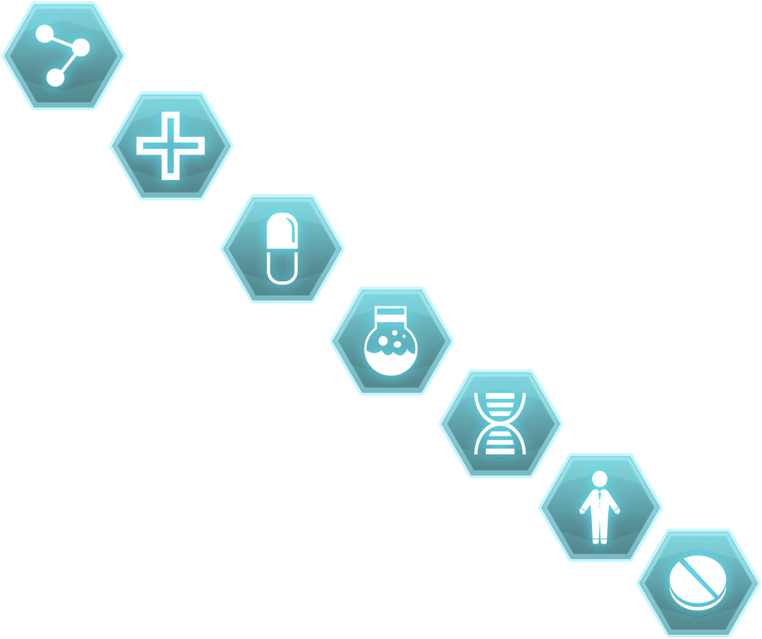 Medical Symbols on Blue Hexagon with Transparent Background - Download Free Stock Images Pikwizard.com