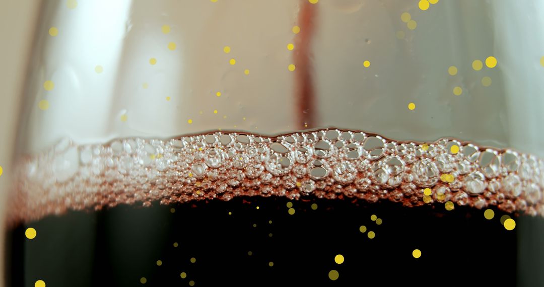 Christmas Bubbles in Red Wine Glass Sparkling Celebration