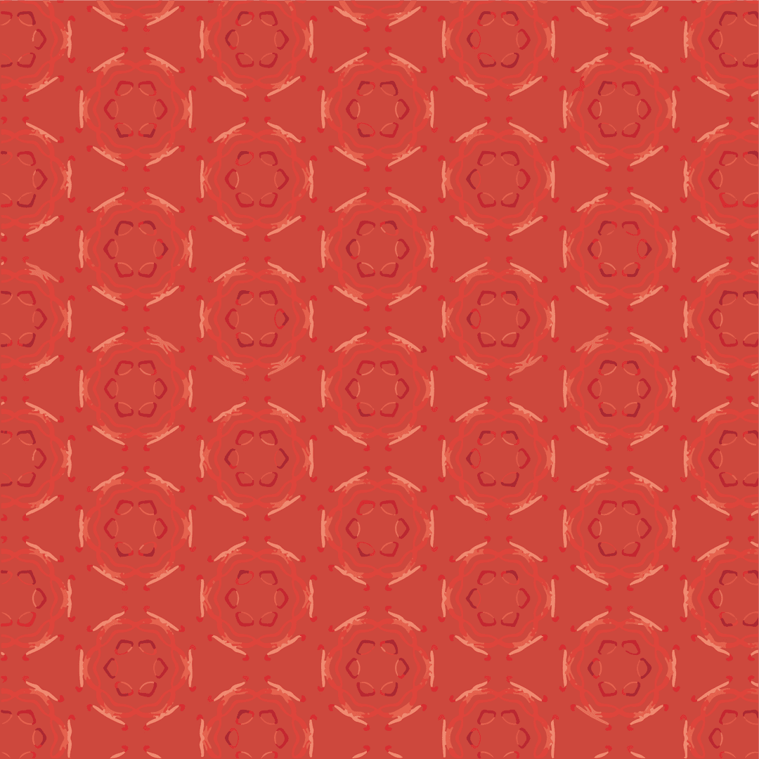 Seamless Red Floral Patterns on Transparent Background
