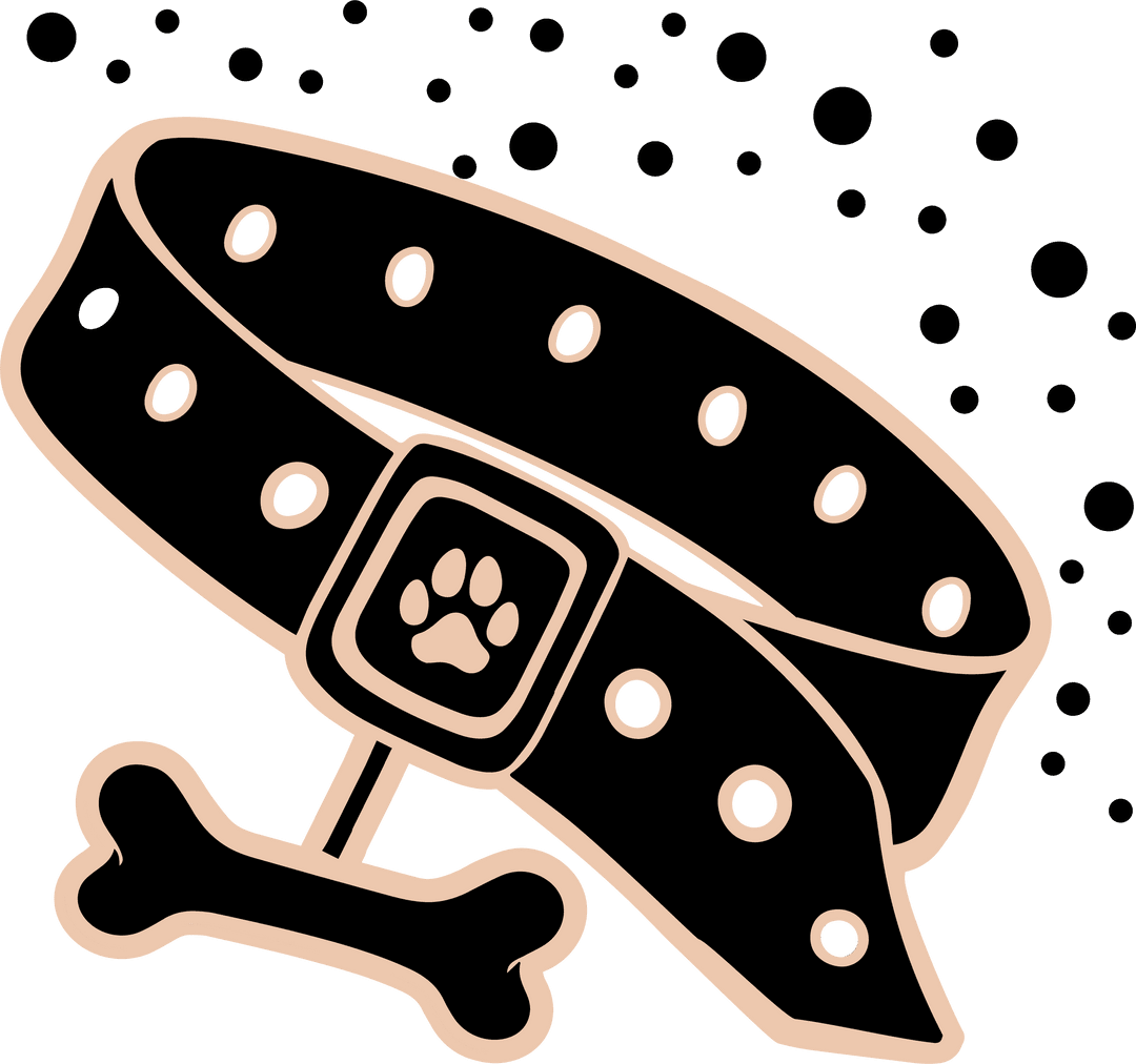 Transparent Dog Collar with Bone Charm Pattern