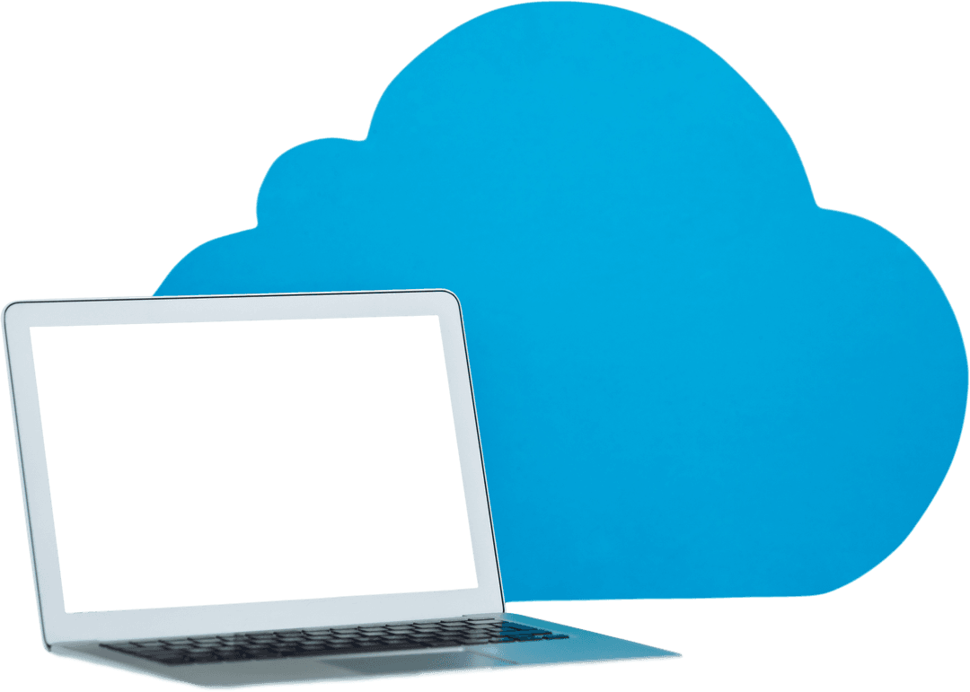 Transparent Laptop and Cloud Technology Concept Design