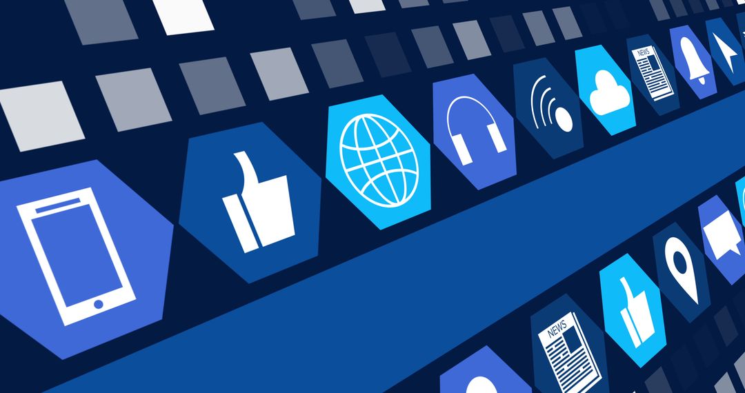 Digital Interface Concept Featuring Social Media Icons