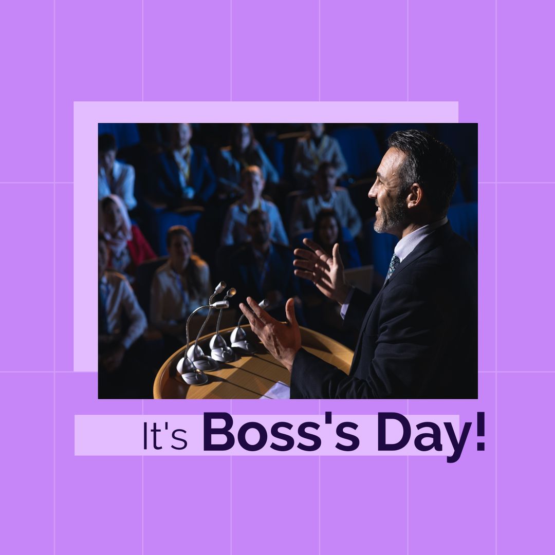 Boss's Day Celebration with Corporate Audience Applause