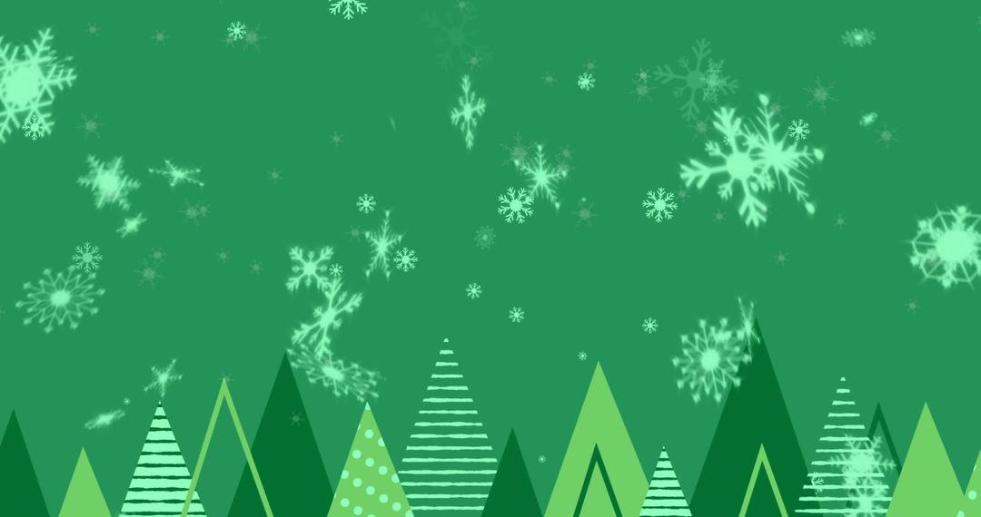 Winter Wonderland with Falling Snowflakes and Trees