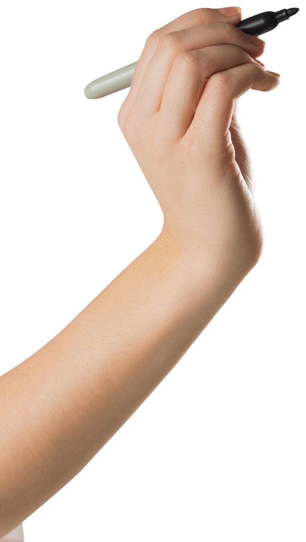 Transparent Hand Holding Marker