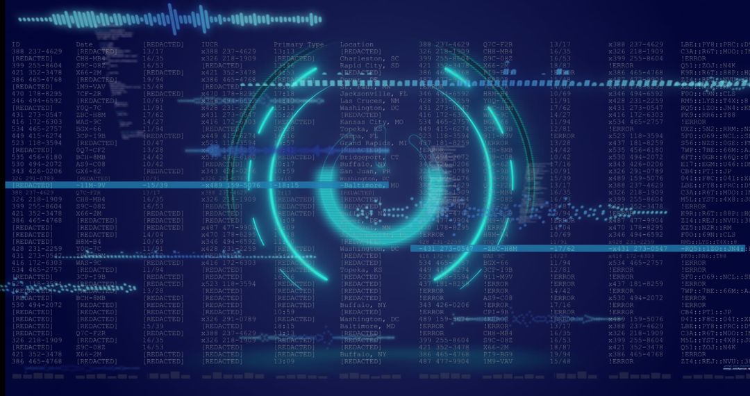 Digital Neon Scanner and Light Data Trails Technology Interface