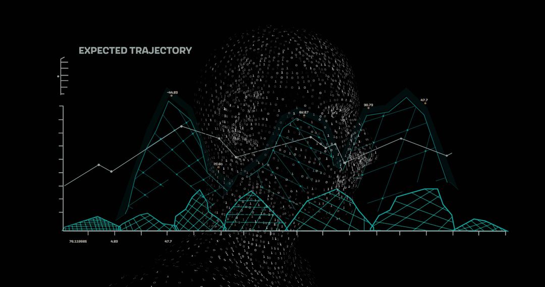 Futuristic Data Visualization on Digital 3D Head Interface