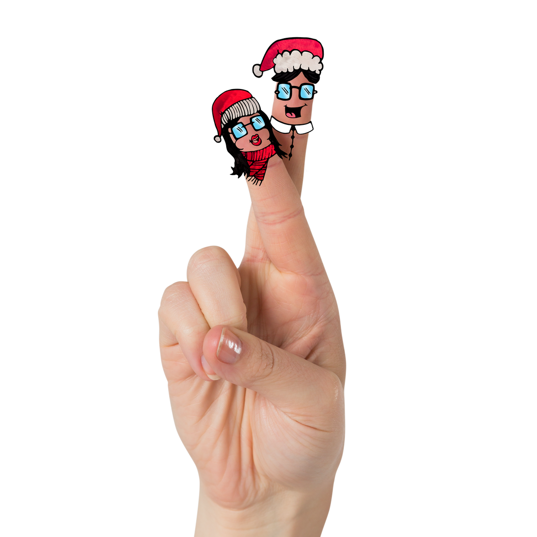 Transparent PNG Illustration of Fingers with Santa Couple - Download Free Stock Images Pikwizard.com