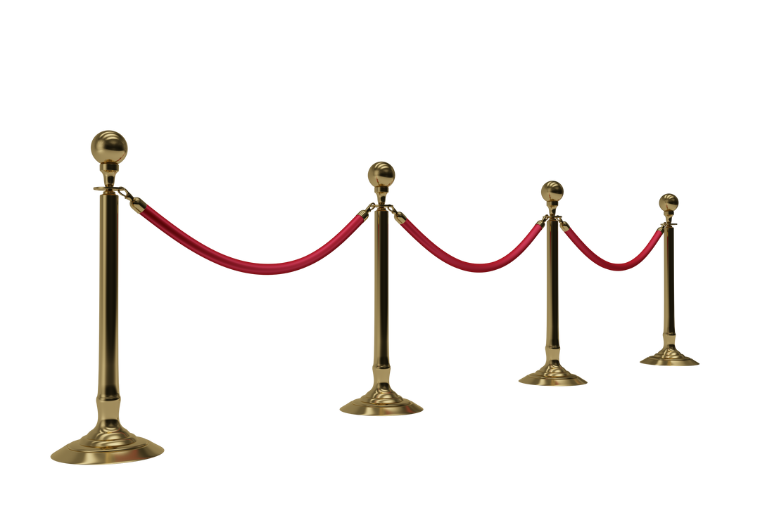 Decorated Security Barrier with Red Ropes on Transparent Background - Download Free Stock Images Pikwizard.com