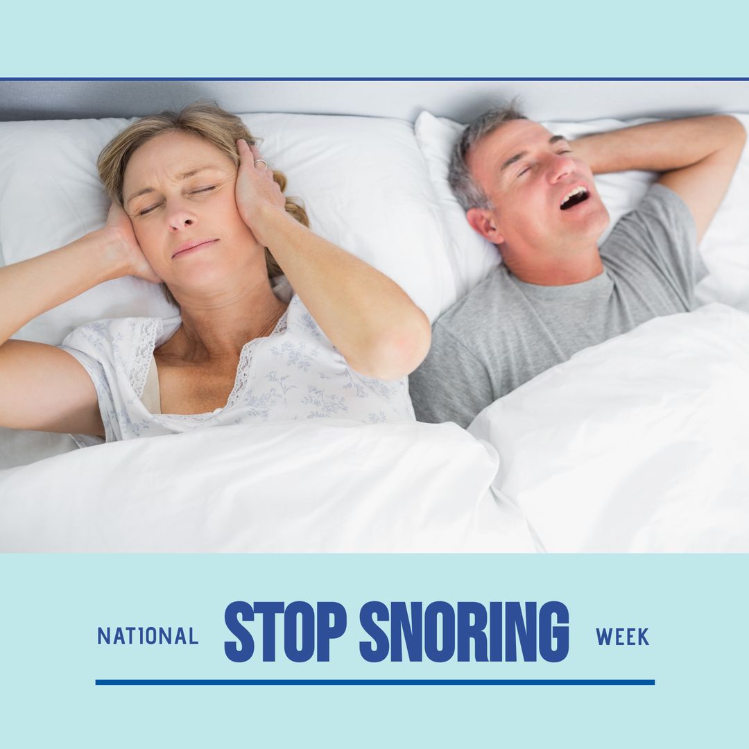Couple in Bed Highlighting Snoring Issue During Sleep