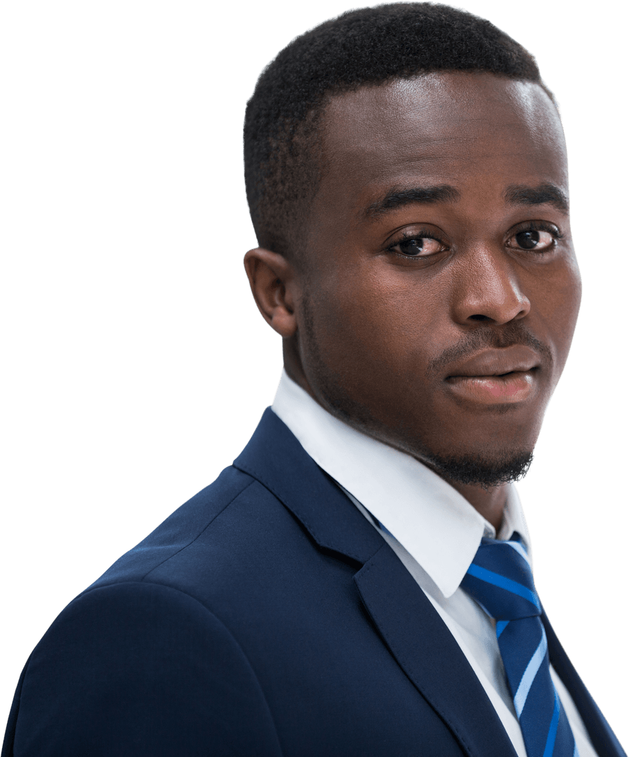Close-up Portrait of Confident Businessman with Transparent Background