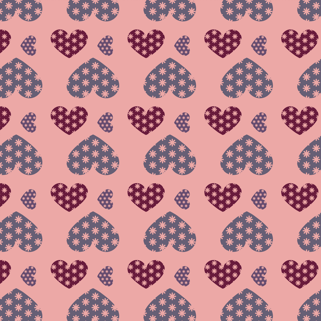 Transparent Heart Pattern with Pink Background for Mockups